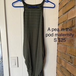 Striped maternity midi dress